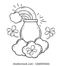 treasure cauldron with rainbow saint patrick day