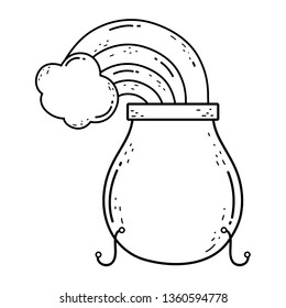 treasure cauldron with rainbow saint patrick day