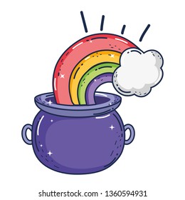 treasure cauldron with rainbow saint patrick day