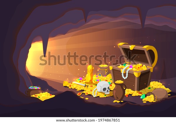 Treasure Cave Fantasy Game Location Cartoon Stock Vector (Royalty Free ...