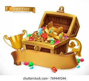 Treasure Chest. 3d Vector Icon