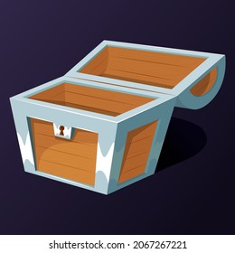 Treasure chest for animation. Key frame animation of wooden chest or box. Vector cartoon pictures wood ancient box closed illustration