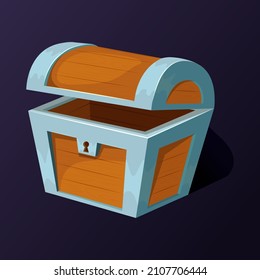 Treasure chest for animation. Key frame animation of wooden chest or box. Vector cartoon pictures wood ancient box closed illustration