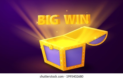 treasure chest Big win Casino Luxury vip Celebration party Gambling banner background.