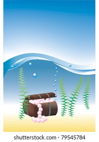 treasure chest at the bottom of the sea