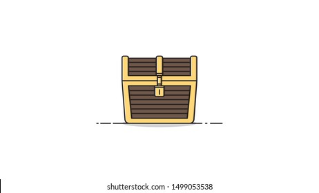 Treasure Chest Box plana ilustración vectorial