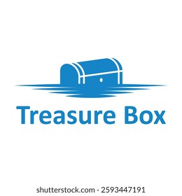 treasure chest box flat minimalist logo design