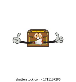 treasure chest cartoon characters design with expression and gesture