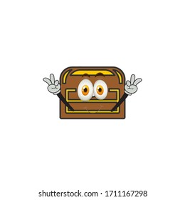 treasure chest cartoon characters design with expression and gesture