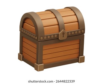 Treasure chest close box icon 3d illustration rendering