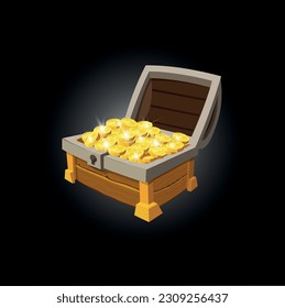 Treasure Chest With Coins . Vector illustration