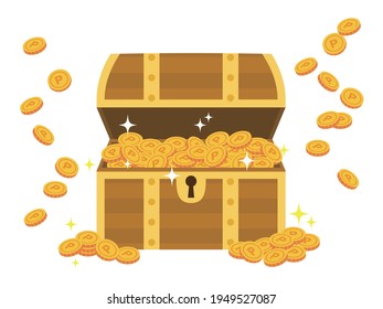 Treasure chest containing point coins