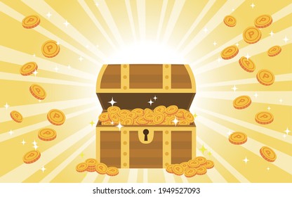 Treasure chest containing point coins