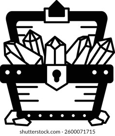A treasure chest filled with crystals