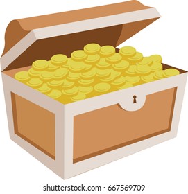 Treasure chest filled with gold coins