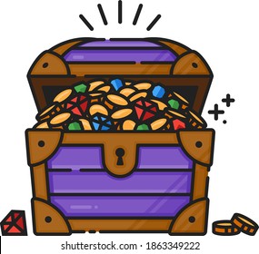 Treasure Chest Filled Outline Icon