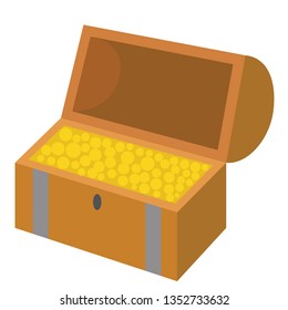 treasure chest flat illustration on white