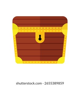 Treasure chest flat vector illustration on white background