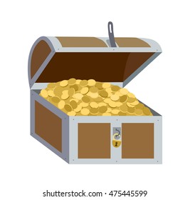 Treasure chest flat vector illustration