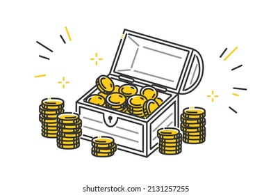 A treasure chest full of coins