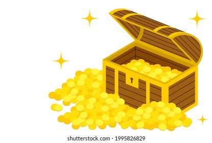 A treasure chest full of gold coins