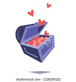 Treasure chest full of hearts