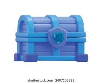 Treasure chest game asset icon 3d rendering vector illustration