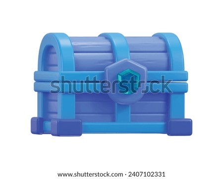 Treasure chest game asset icon 3d rendering vector illustration