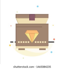 Treasure, Chest, Gaming Abstract Flat Color Icon Template. Vector Icon Template background