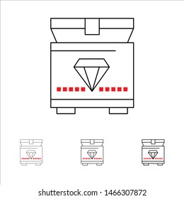 Treasure, Chest, Gaming Bold and thin black line icon set. Vector Icon Template background
