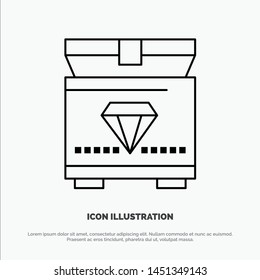Treasure, Chest, Gaming Vector Line Icon