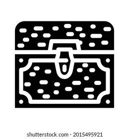 treasure chest glyph icon vector. treasure chest sign. isolated contour symbol black illustration