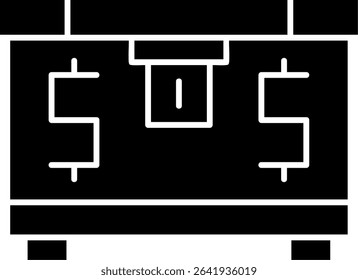 Treasure Chest Glyph Vector Icon Design