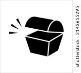 treasure chest icon, treasure box vector illustration on white background