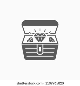 Treasure Chest Icon, Treasure Box Vector