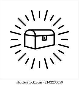 treasure chest icon, treasure box vector illustration on white background