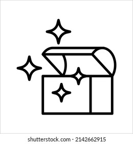 icono del cofre del tesoro, ilustración vectorial de la caja del tesoro en fondo blanco
