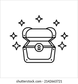 Treasure Chest Icon, Treasure Box Vector Illustration On White Background