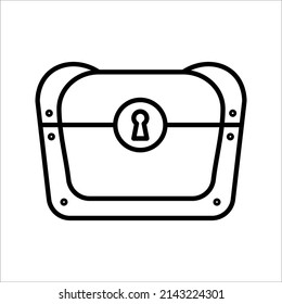 treasure chest icon, treasure box vector illustration on white background