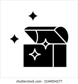 treasure chest icon, treasure box vector illustration on white background