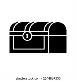 treasure chest icon, treasure box vector illustration on white background
