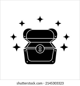 treasure chest icon, treasure box vector illustration on white background