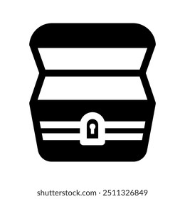 treasure chest icon, treasure box vector color aditable