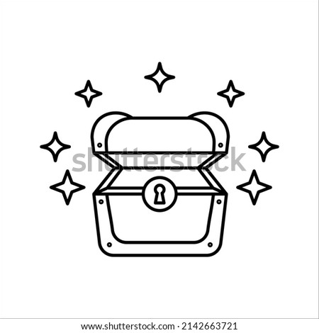 treasure chest icon, treasure box vector illustration on white background