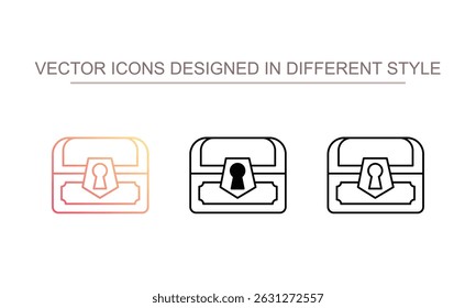 Treasure Chest icon design with white background stock illustration