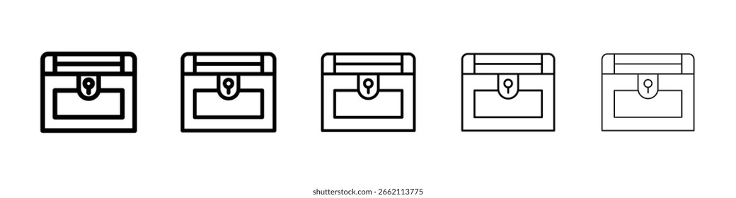 Icono de cofre del tesoro lleno de concepto de signo plano para el Diseño web.