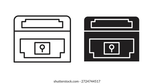 Icono del cofre del tesoro. cartel plano lleno para el concepto móvil y el Diseño web