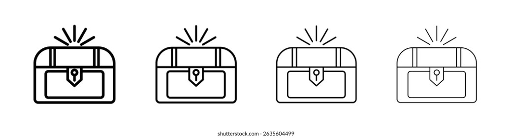 Treasure chest icon Flat illustration sign