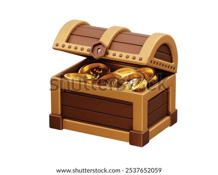 treasure chest icon illustration render 3d illustration