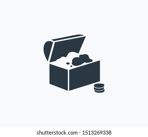 Treasure chest icon isolated on clean background. Treasure chest icon concept drawing icon in modern style. Vector illustration for your web mobile logo app UI design.